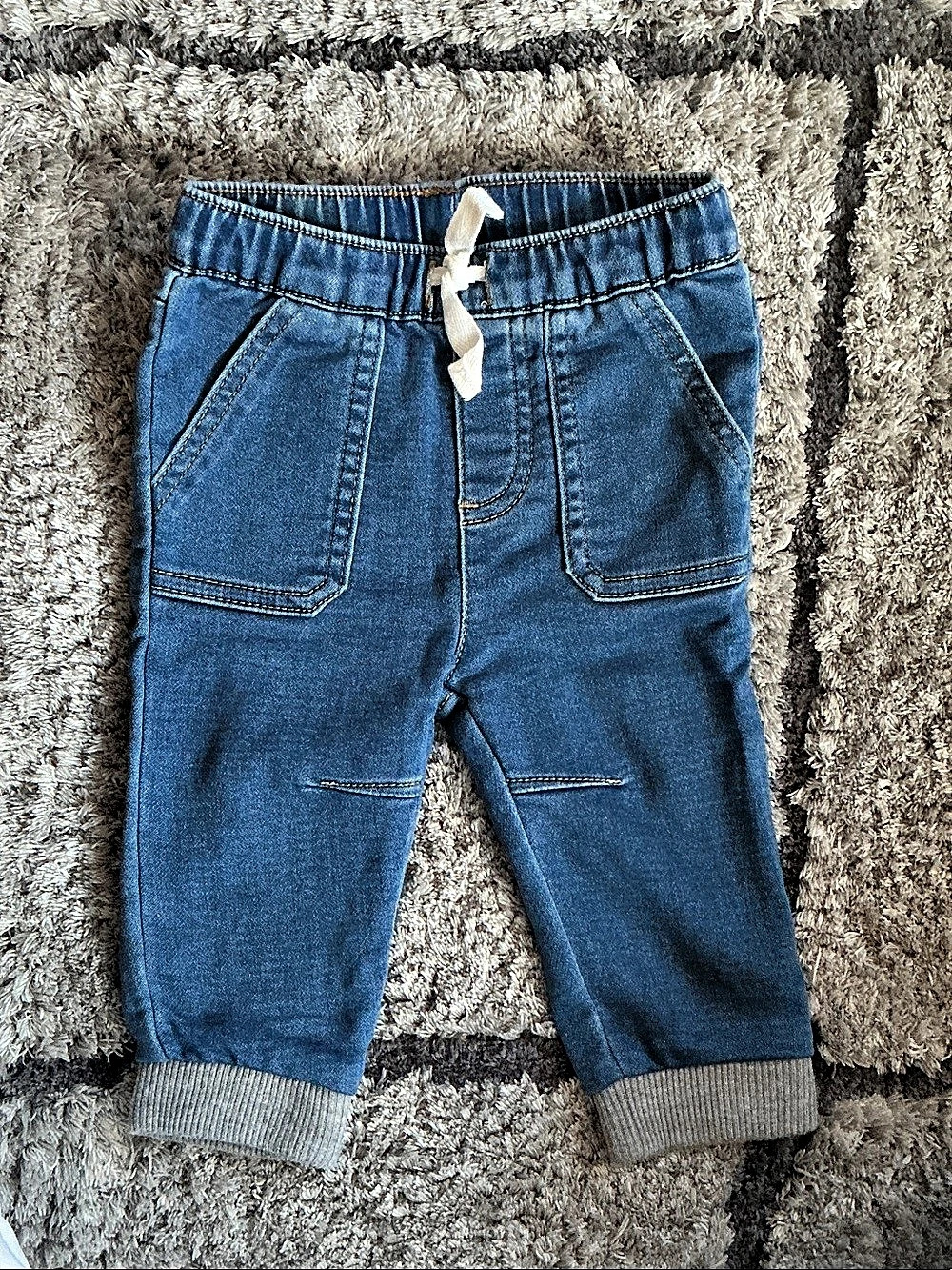 Cat & Jack Baby Denim Pull-On Jogger Pants Blue 3-6M